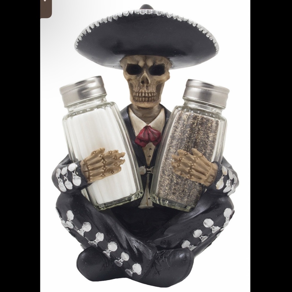 *SALE* Skeleton Glass Salt and Pepper Shaker 3-Piece Set